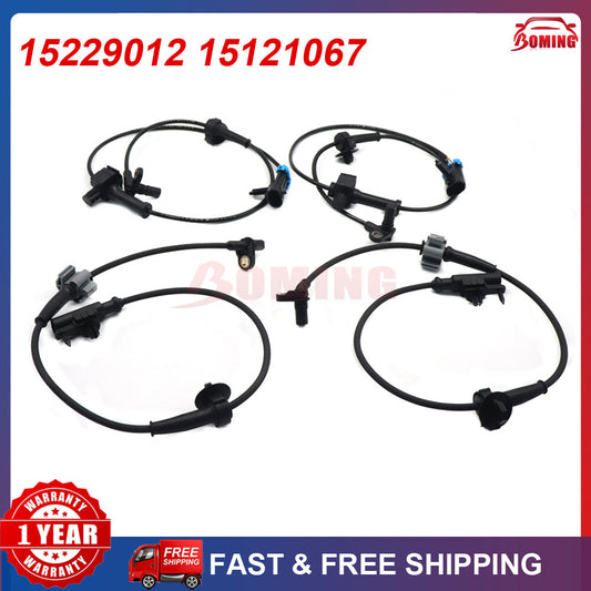 Set of 4 New ABS Wheel Speed Sensors for Cadillac for Chevy Suburban Tahoe for GMC for Yukon