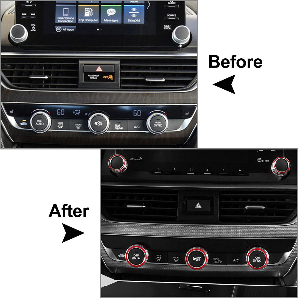 AC Climate Control Switch Knob Ring Cover Trim Fits for Honda Accord 10th Generation