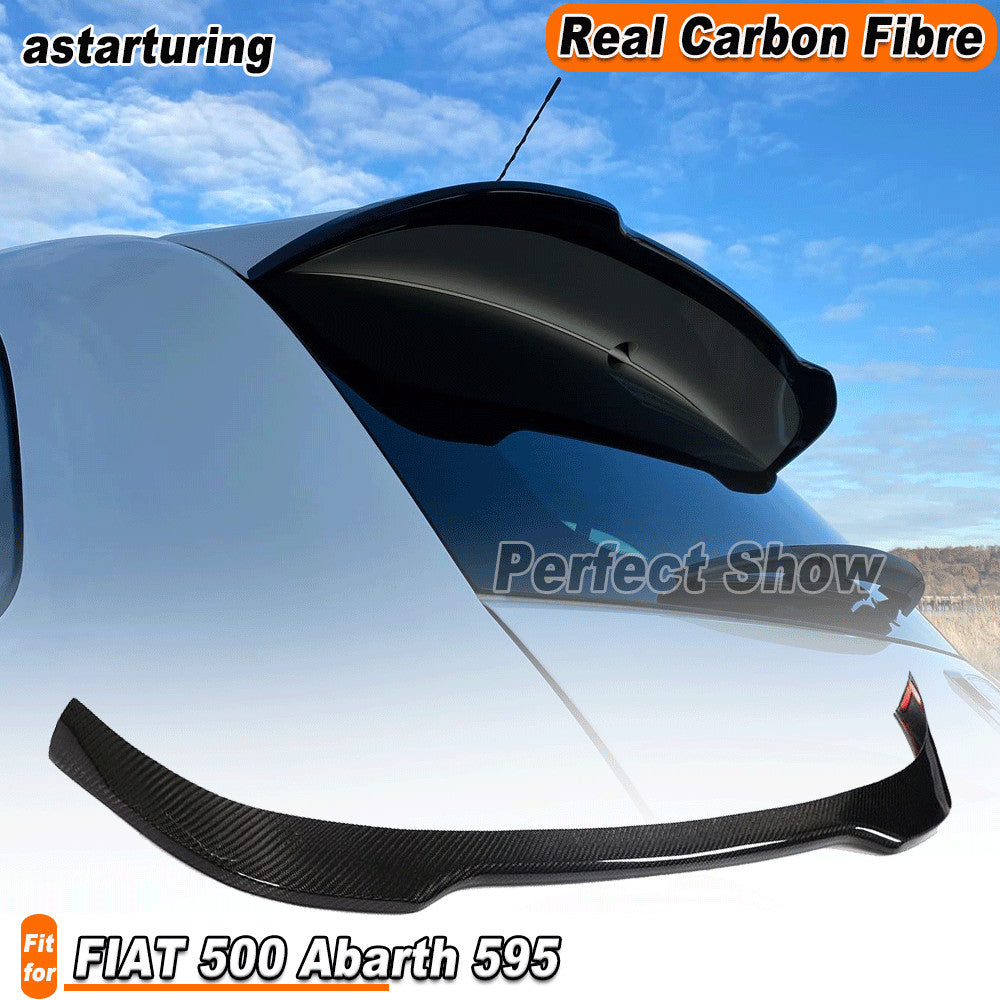for FIAT 500 for Abarth 595 2010-2020 Real Carbon Fiber Rear Roof Trunk Spoiler Wing