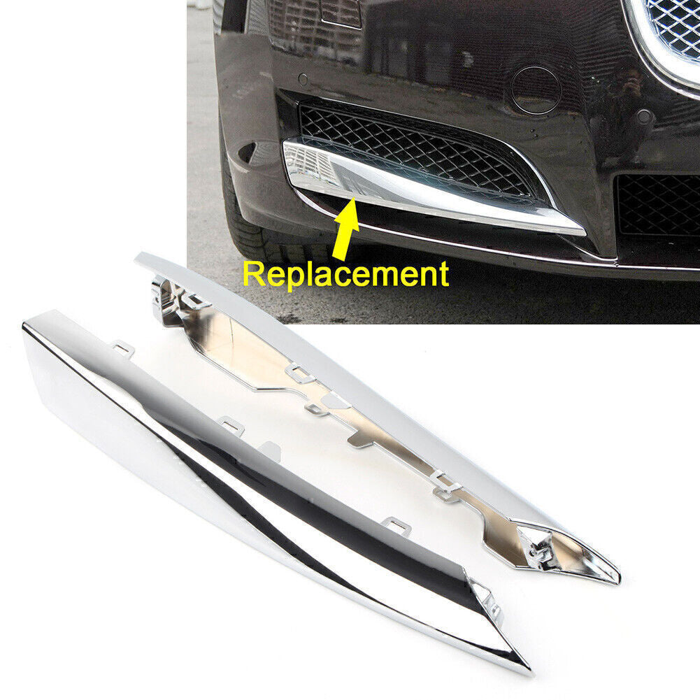 for Jaguar XF 2012-2015 2013 2014 2x Front Side Grille Chrome Molding Trim