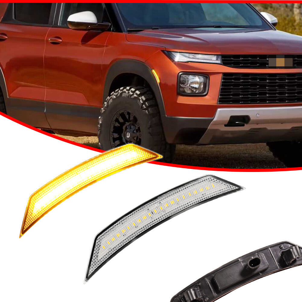 AMBER LED Transparent Front Fender Side Marker Lights for 2021-2022 for Chevrolet Blazer