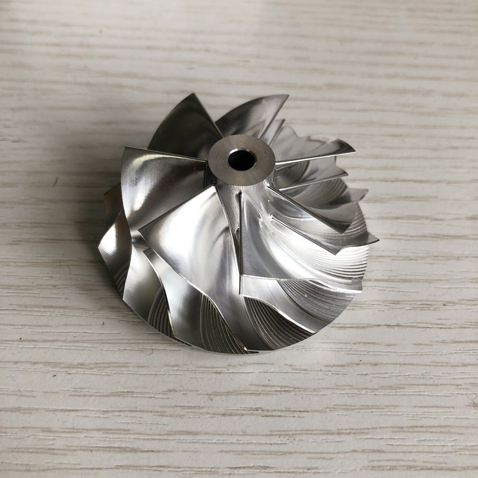 TD04 7+7 insert 46.25/57.81 mm milling/aluminum 2618/billet compressor wheel