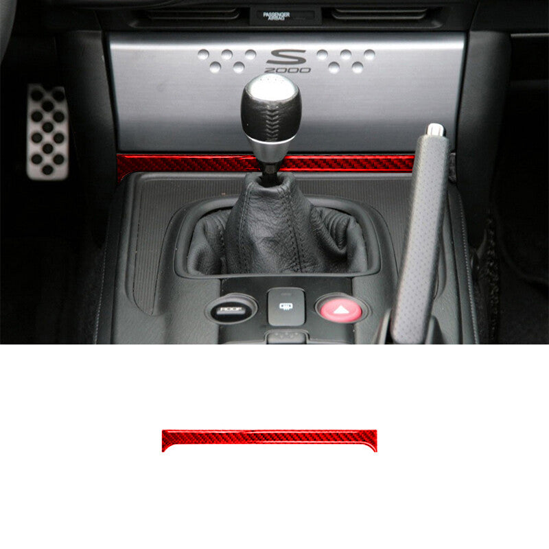 Red Carbon Fiber Below Radio Decorative Cover Trim for Honda S2000 2004-2009