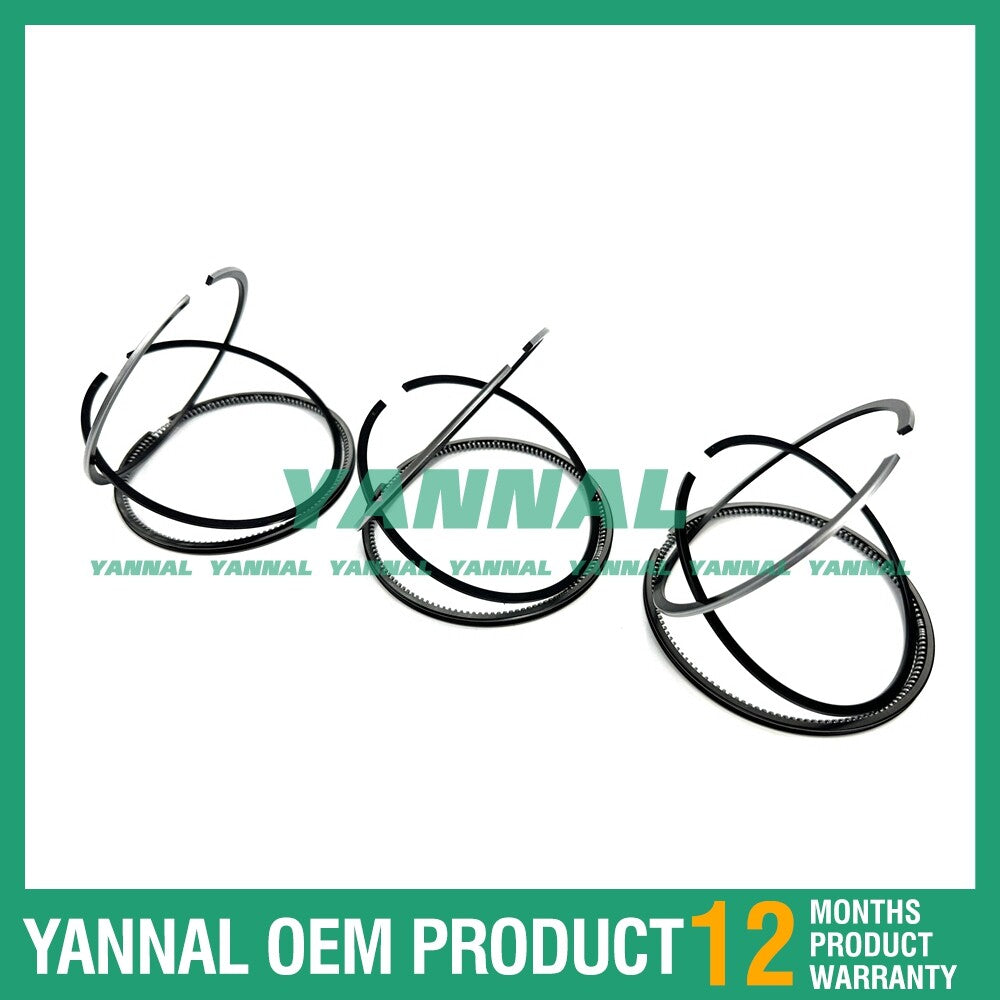 3 sets of piston rings + 0.5 mm + 2 mm for Kubota D902 engine parts (fits one engine)