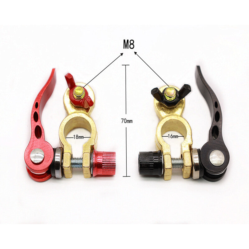 2-Piece Car/Truck Battery Terminal Disconnect Positive/Negative Switch Link Brass