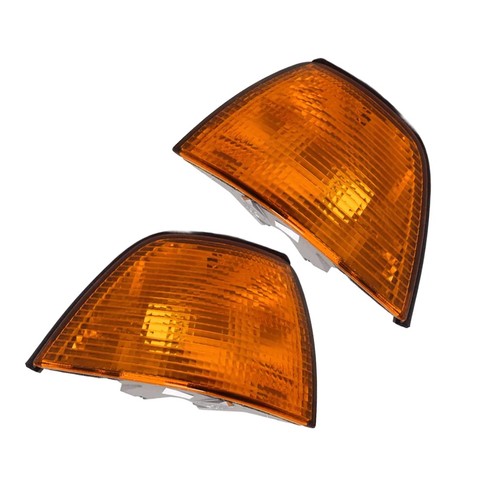 Fit For 3' E36 1992-2000 Front LH RH Turn Signal Indicator Light Cover Yellow