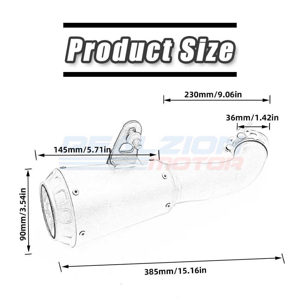 Exhaust Pipe Muffler Pipe Slip on for Yamaha MT03 YZFR3 YZFR25 YZF-R3 2014-2019