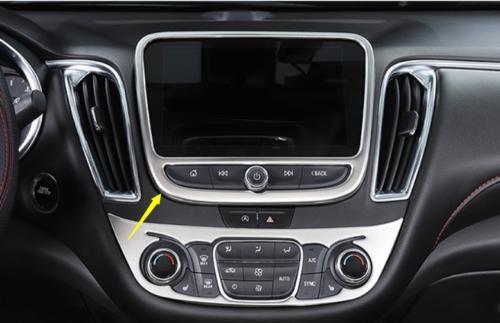 for Chevrolet Malibu 16-2021 Silver Steel Central Console Navigation Frame Trim