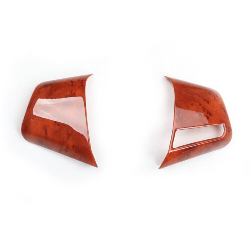 Car Steering Wheel Button Frame Trim Fit for Hyundai IX25 2015-2019 Brown Wood