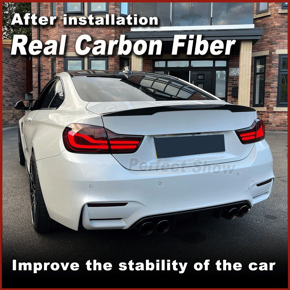 Fit for BMW F82 M4 2014-2020 REAL REAL CARBON Rear Trunk Boot Spoiler Wing Lip