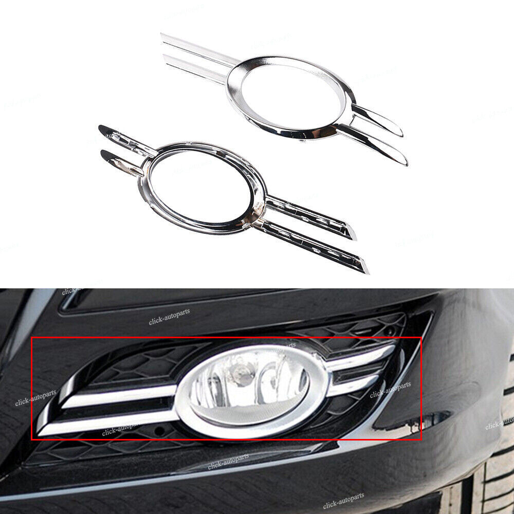 Pair Front Bumper Fog Lamp Grille Trim Left Right Fit for Benz E CLASS W211 Chrome