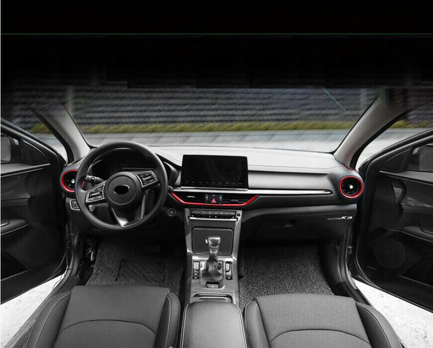 for Kia Forte/K3 2019-2021 Red Dash Middle Console Air Outlet Vent Cover Trims