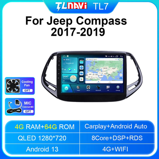 for Jeep Compass 2017-2019 CarPlay Car Stereo Radio GPS Multimedia Player Screen