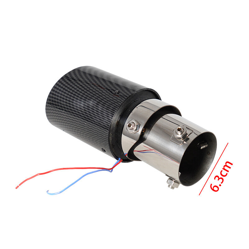 1Car Exhaust Muffler Tail Pipe Red LED Turbo Throat Rolled Models Rolled Edges