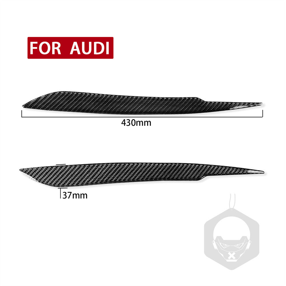 2¡ÁCarbon Fiber Front Headlight Eyelids Eyebrow Cover for Audi A4 B7 S4 2005-2008