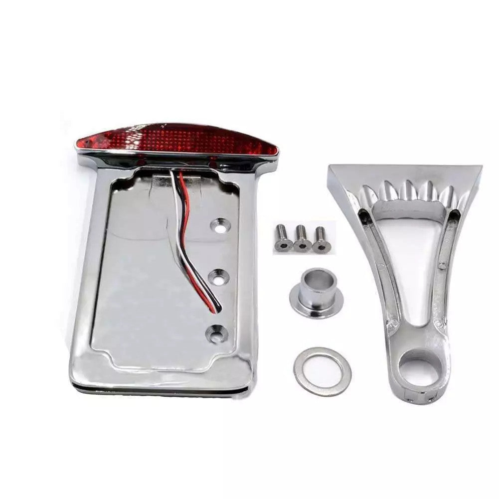 Universal License Plate LED Brake Light Side Mount Bracket Holder for Harley