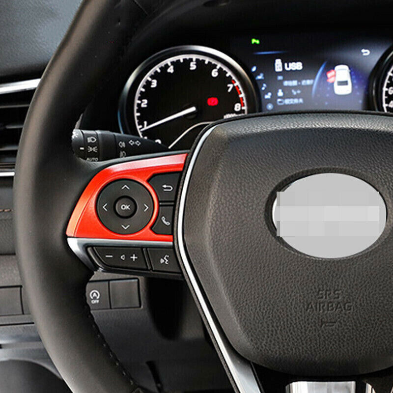 for Toyota for Corolla 2019-2022 Sport Style Red Car Steering Wheel Cover Trim Decor