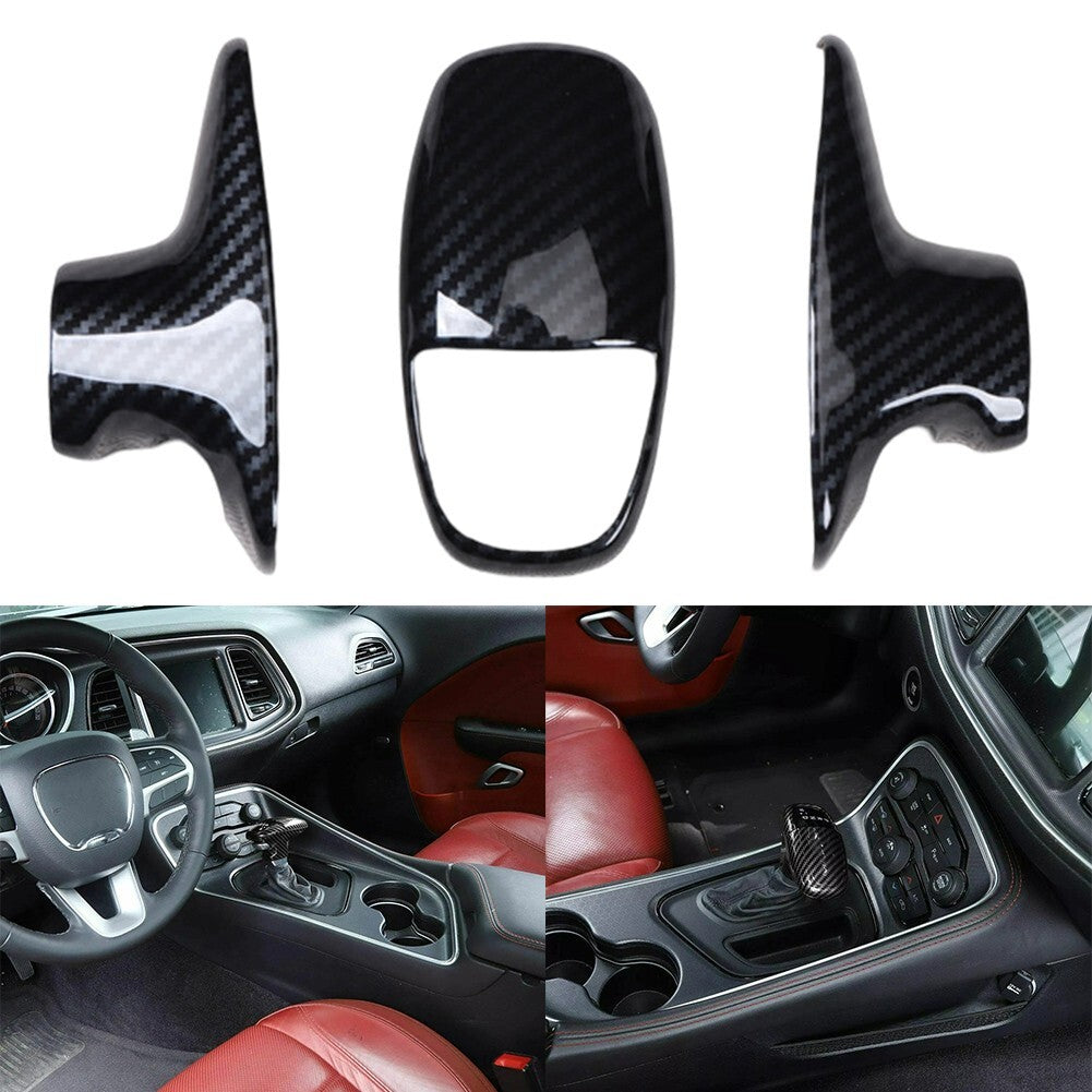 Carbon Fiber Gear Shift Knob Decor Cover Trim for Dodge for Challenger Charger