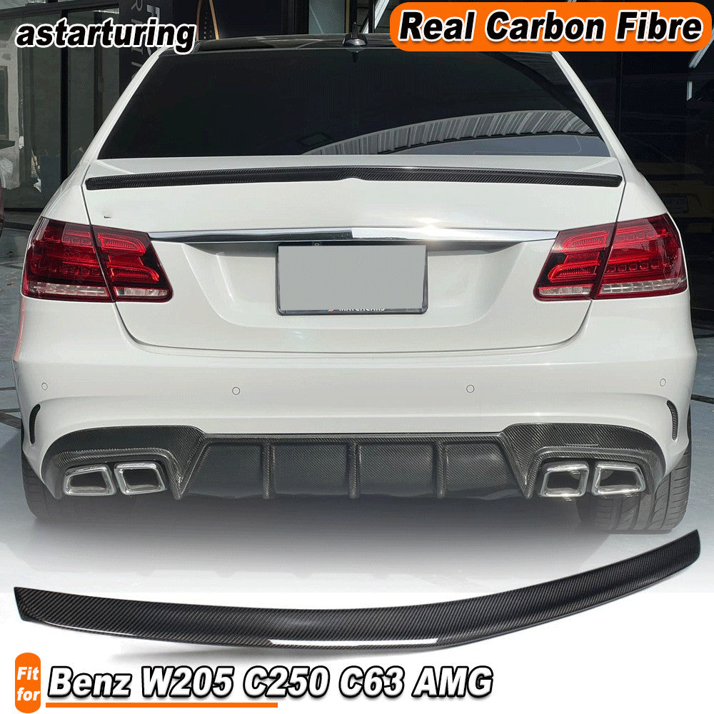for Benz W212 E250 E350 E550 E63 2010-15 REAL Carbon Rear Trunk Spoiler Wing