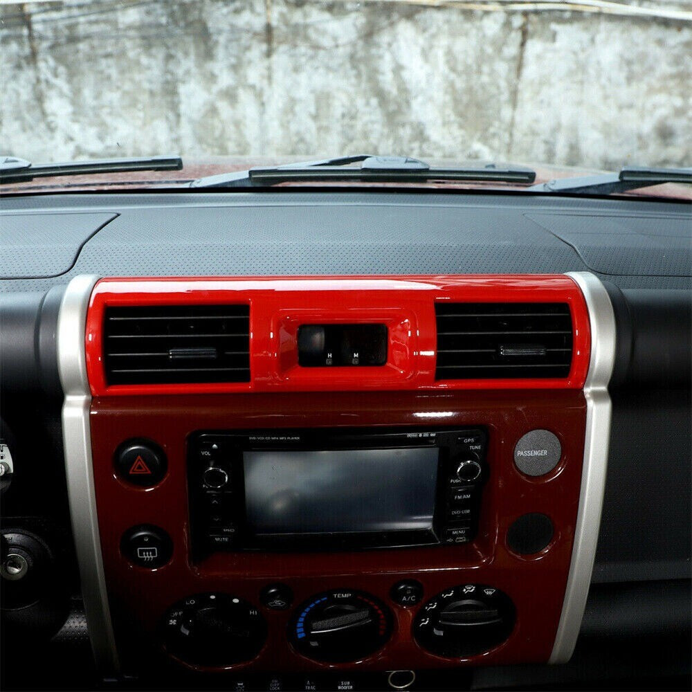 For Toyot@ FJ Cruiser 2007-21 Red ABS Central Control Air Vent Outlet Panel Trim