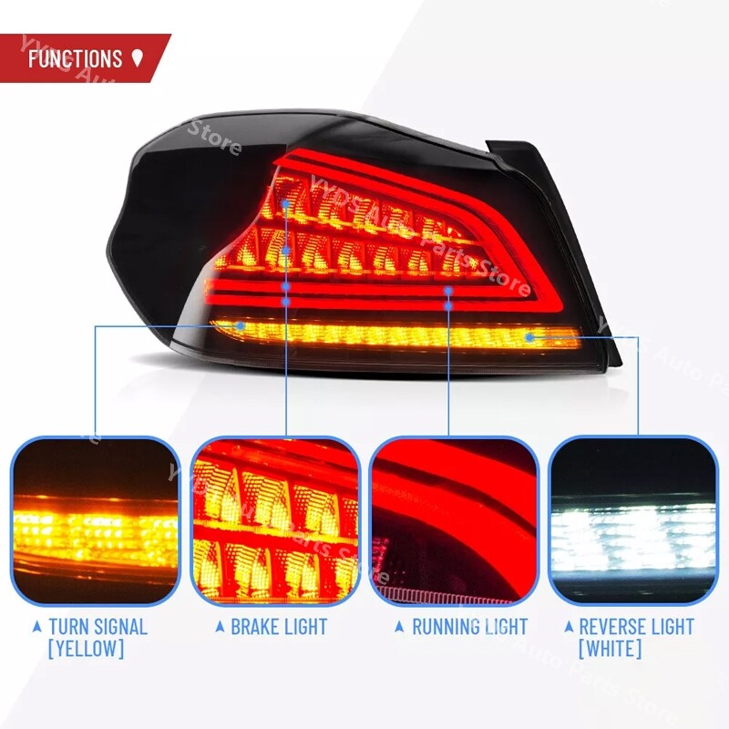 LED taillights with smoke lens sequence for 2015-2021 for Subaru WRX/WRX STI models.