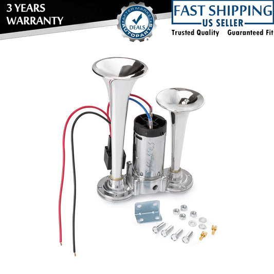 12V Truck Train Air Horns 600DB Dual Trumpets Super Loud Electric Car Air Horn K