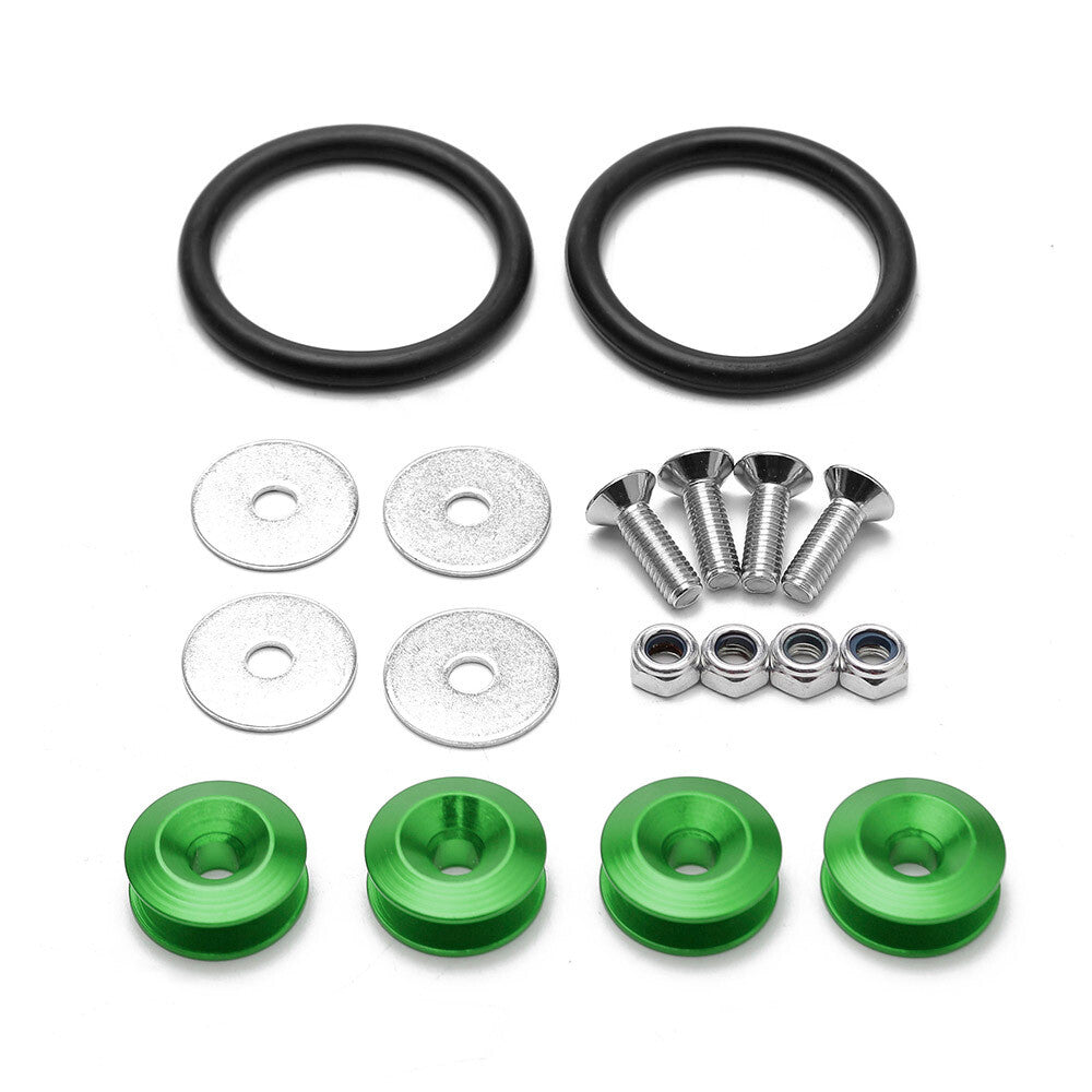 Green JDM Quick Release Fasteners For Car Bumpers Trunk Fender Hatch Lids Kit
