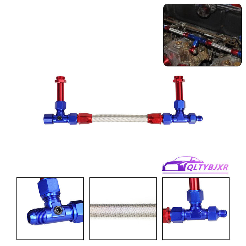 For Holley 4150 Carburetor AN8 Double Pumper Carb Braided Fuel Line 8AN RedBlue