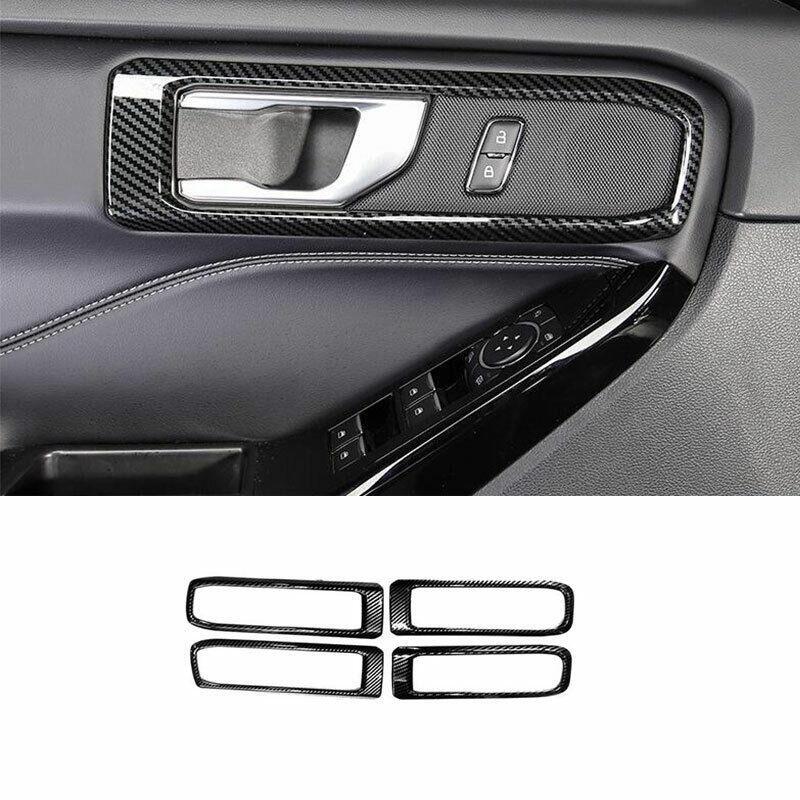 for Ford Explorer 2020-2022 Carbon Fiber Interior Door Handle Cover Trim 4PCS