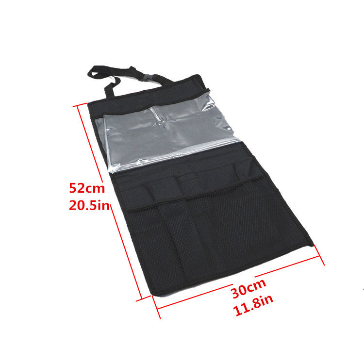 Car Back for Seat Organiser Tidy Tablet holder Travel Storage Bag Pocket Black