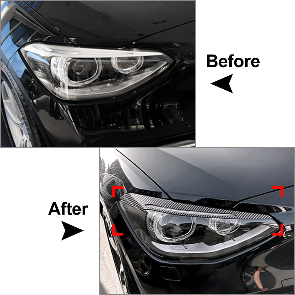 Car Headlight Eyebrow Eyelids Cover Trim for BMW 1 Series F20 Advance Version