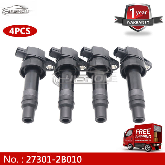 new Kit (4) 27301-2B010 Ignition Coil Kit for HYUNDAI 2010-2011 for Kia Soul 1.6L L4