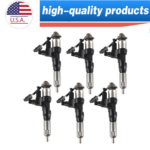US 6x Fuel Injectors 095000-6593 for Hino J08E Kobelco SK350-8 VH23670E0012 /
