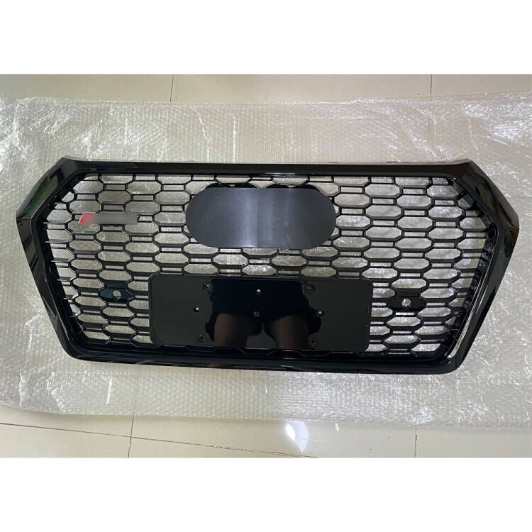 for Audi Q5 2018-2020 Front Honeycomb Grille+Fog Light Lamp Cover Grill Black