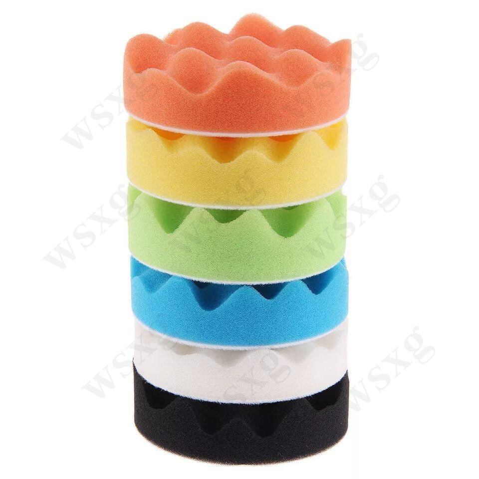 9-piece 3-inch polishing and waxing sponge pad set for composite car polishing machine