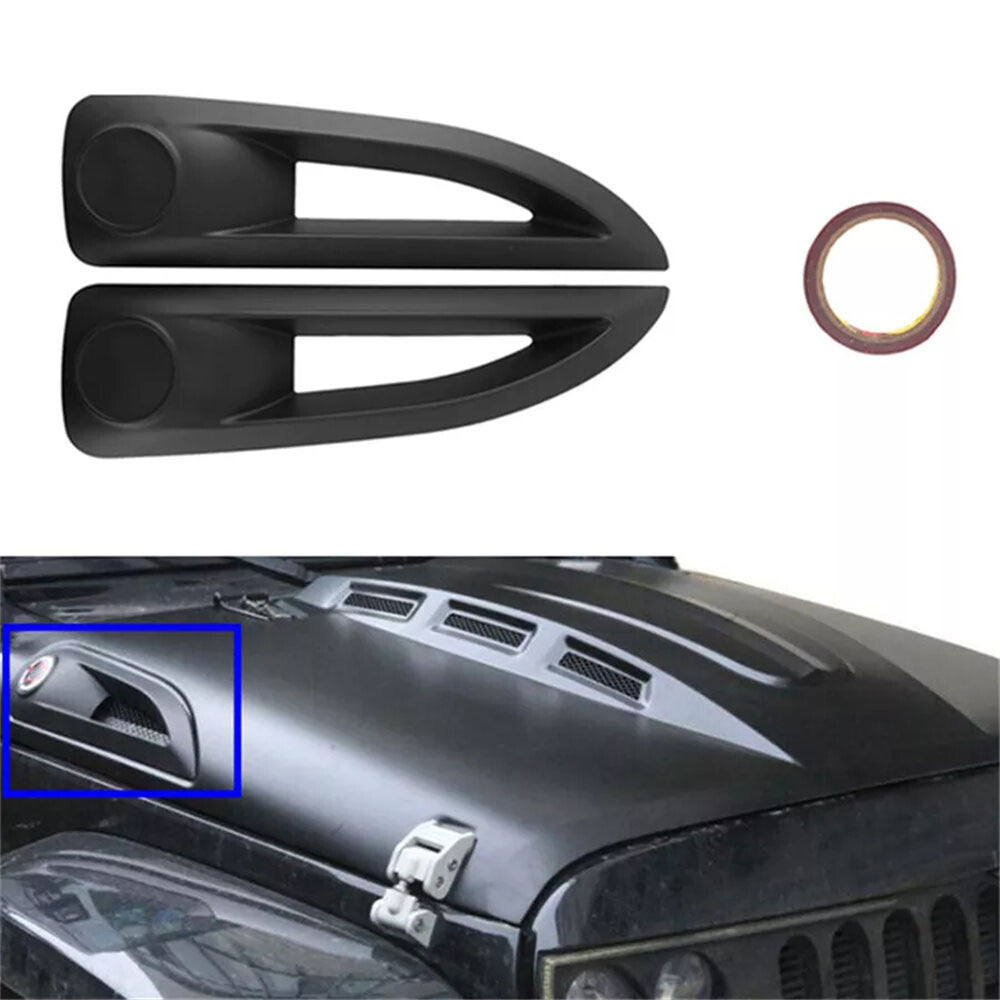 1 Pair Hood Side Vent Cover Trim Replacement for Jeep for Wrangler Rubicon 2007-2017