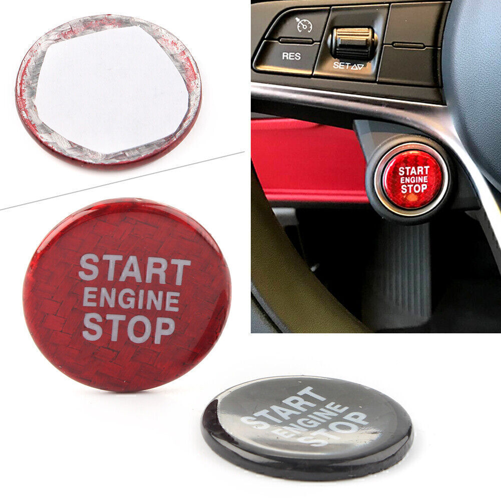 Carbon fiber Car ignition start button sticker Fit for Alfa Romeo Giulia for Stelvio