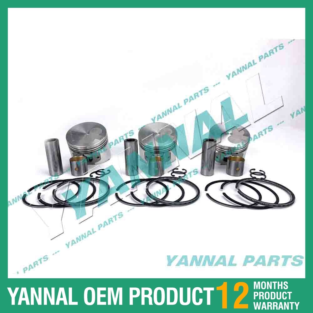 3-piece piston pack with piston rings + 0.5 mm for Yanmar 3TNV66 engine (oversized)
