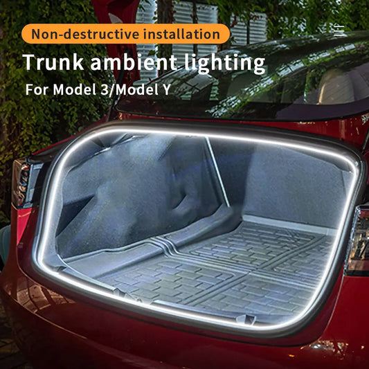 LED Rear Trunk Light Interior Ambient Lamp Cold White for Tesla Model 3 2018-23