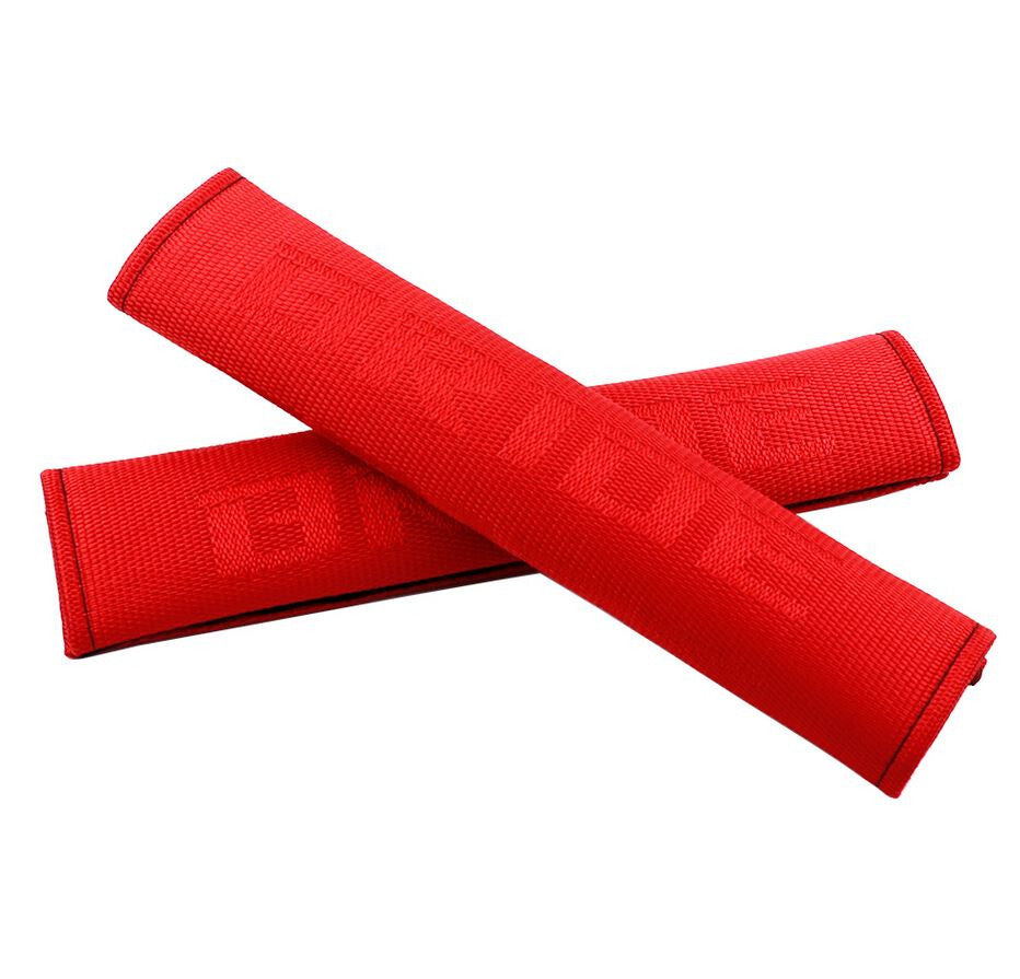 Car seatbelt cover, shoulder strap pad, red, suitable for Nissan (2 pieces)
