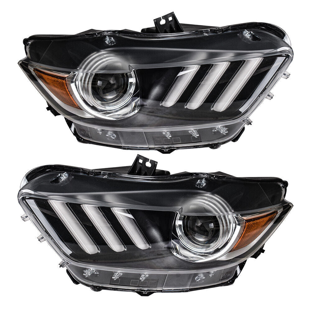 Right Headlight For 2015-2017 for Ford for Mustang LED Tube HID/Xenon Projector