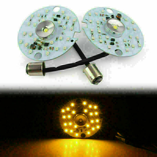 Fit for Harley Touring Yellow 1157 LED Turn Signal Light Daytime Running Lamp Bulb