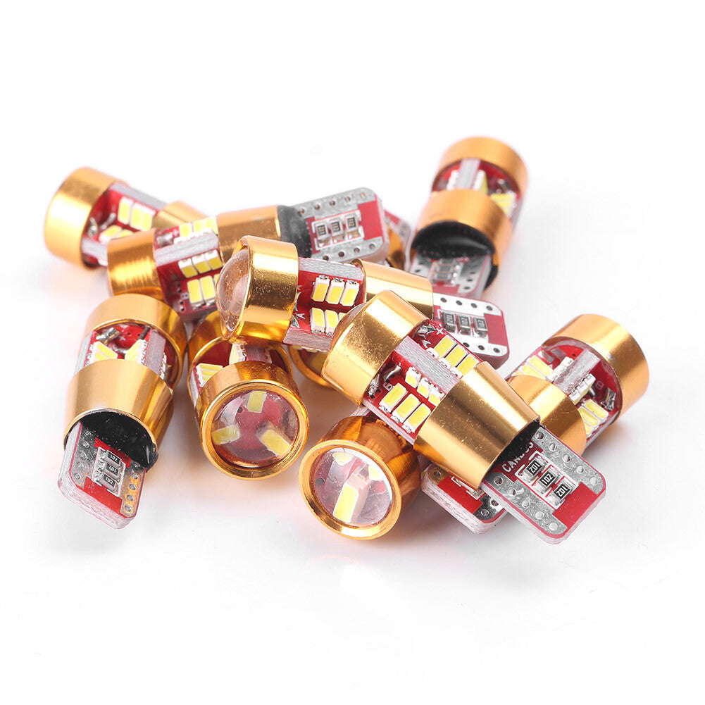 10X T10 3014 27SMD LED CANBUS ERROR FREE Car Side Wedge Light Bulb White 5W 12V