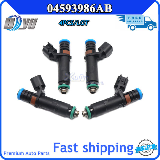 4-pack 04593986AB fuel injectors for Jeep Cherokee, Compass, for Chrysler 200, for Fiat 500X