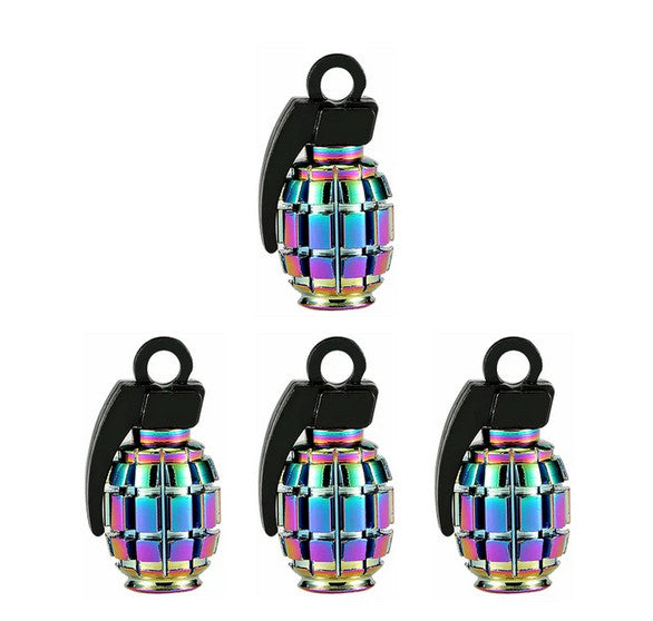 4-Piece Car Tire Valve Cover Rod Air Dust Cover Dustproof Black Rocket for Jeep for Mini