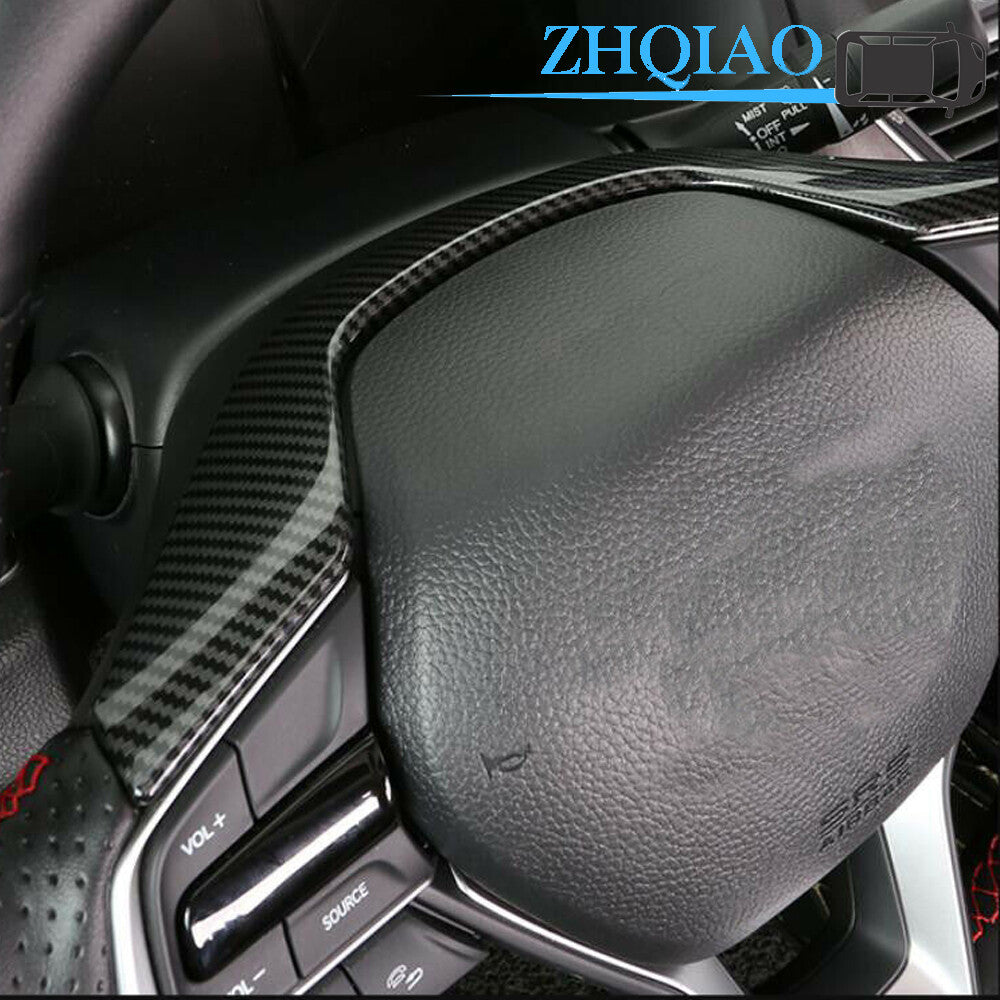 Carbon Fiber Interior Steering Wheel Frame Cover Trim Fits for Honda Accord 18-19