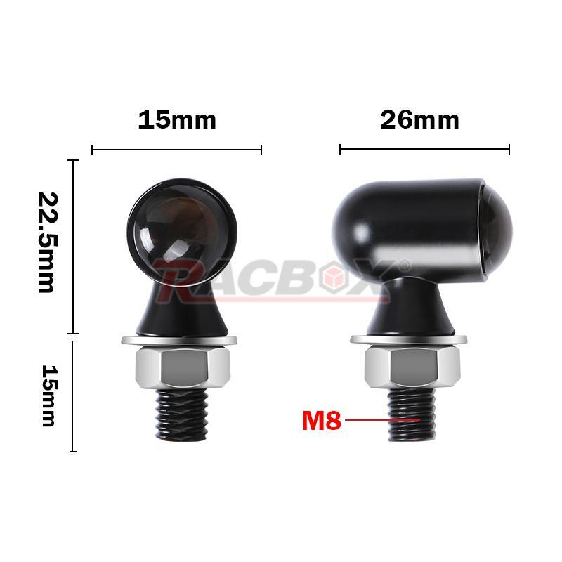 2x Motorcycle Black Amber LED Turn Signal Light for Mini Indicator Blinker for Honda