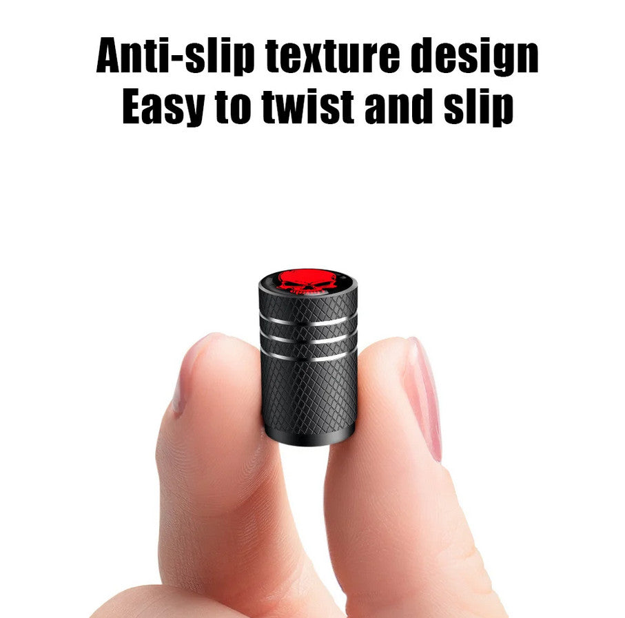 4-piece car tire valve cover rod air dust cover, dustproof and rustproof, silver, suitable for Peugeot .