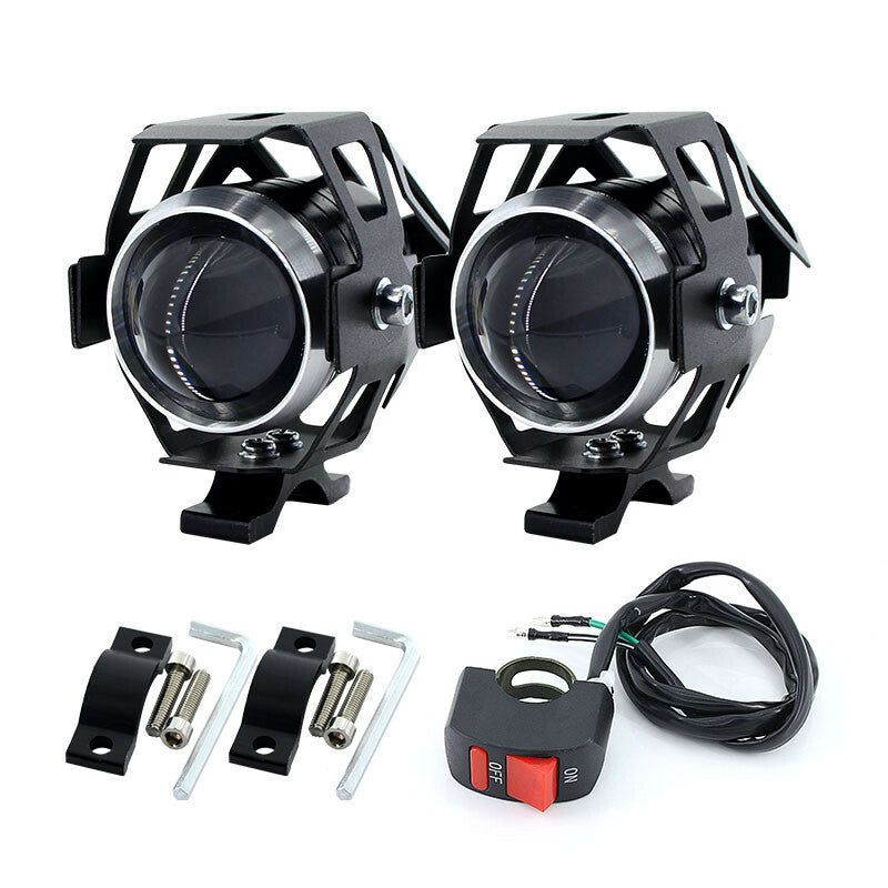 1Pair Motorcycle LED Headlights Decorative Lamp Headlamp 3000lm Spot head light