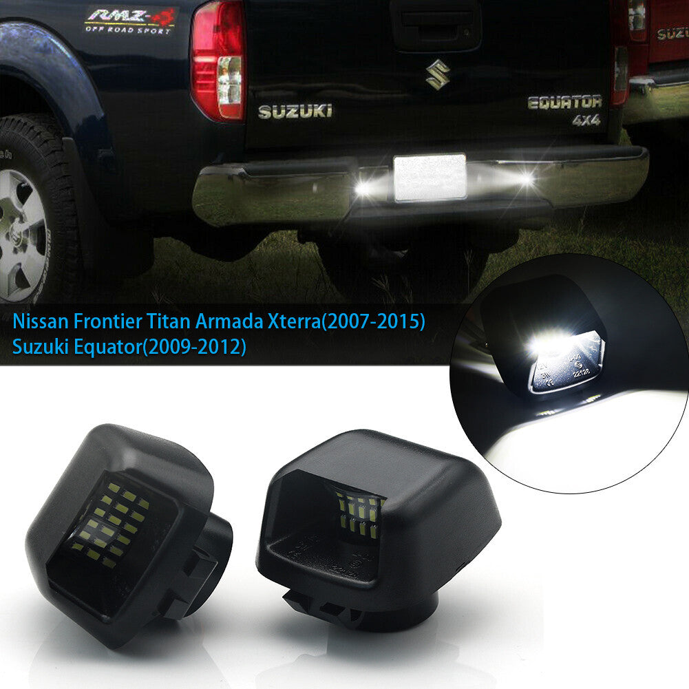 Pair Car LED Number License Plate Light Lamps For Titan Xterra Armada 2007-2015